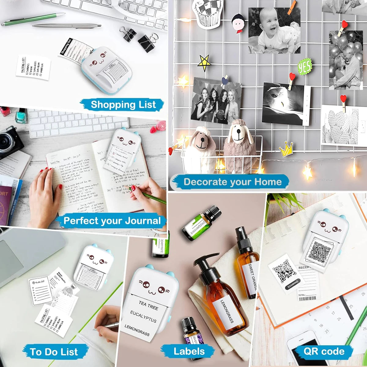 Tragbarer Mini-Thermodrucker, kabelloser Drucker mit Bluetooth